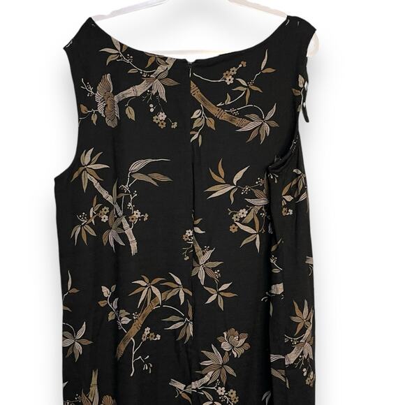 Dana Kay Floral Print Maxi Dress Womens 22W Black Retro Academia Business Casual - Picture 3 of 10